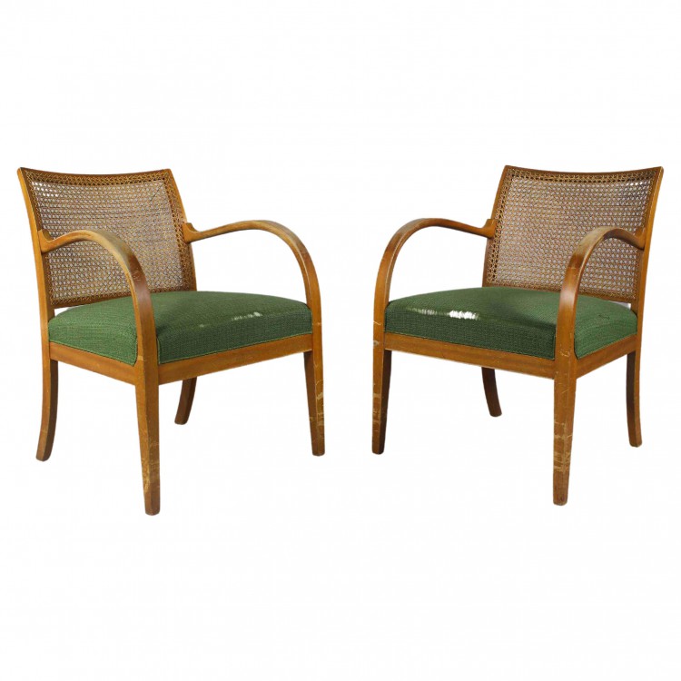 Fotele rattanowe Art Deco